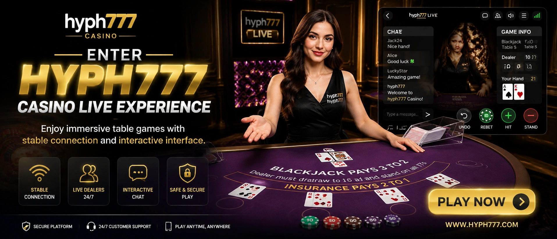 HYPH777 Casino casino interface example